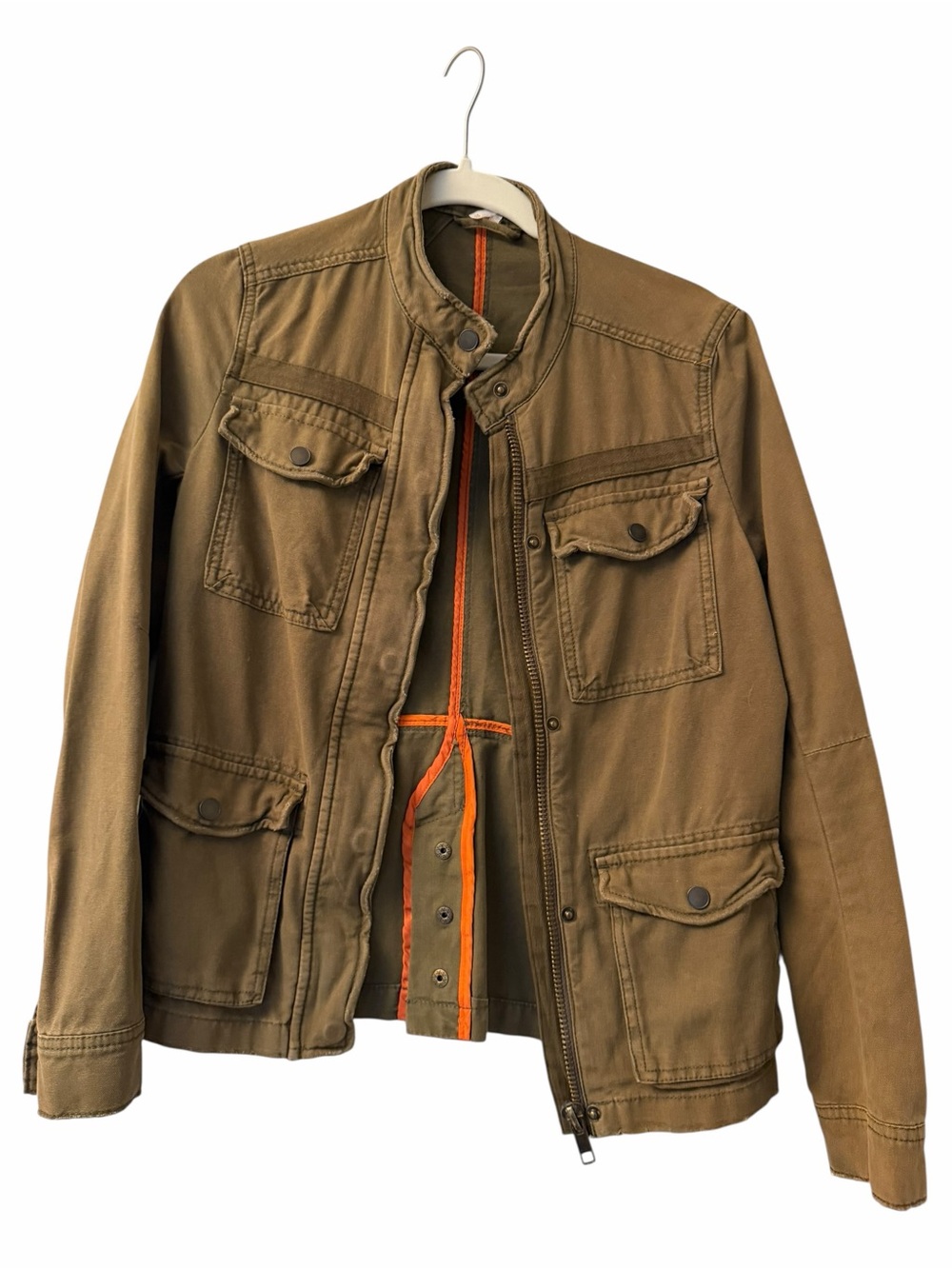 Free People Olive Military Utility Field Jacket Distressed Women’s